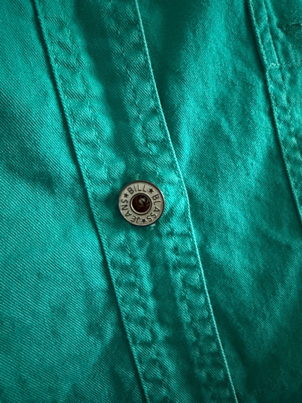 Bill Blass Vintage Teal Sleeveless Button-Down Shirt - Picture 4 of 4